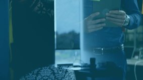 Animation of padlock icon and data processing over diverse business people in office. Global finance, business, connections, computing and data processing concept digitally generated video. - Powered by Shutterstock - Get 15% off with code: PIKWIZARD15