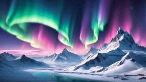 background view of Aurora on a beautiful snow mountain - Powered by Shutterstock - Get 15% off with code: PIKWIZARD15