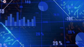 Animation of computer circuit board over data processing on black background. Global technology, computing, connections and digital interface concept digitally generated video. - Powered by Shutterstock - Get 15% off with code: PIKWIZARD15