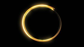 Beautiful Golden Strokes Circle Seamless. Gold Light Trails Forming Ring on Black Background. Bright Glowing Lines Flying Around Looped 3d Animation. Stripes Making Vortex Text or Logo Round Space 4k. - Powered by Shutterstock - Get 15% off with code: PIKWIZARD15