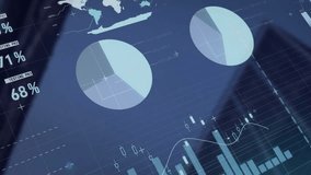 Animation of financial data processing cityscape. Global technology, computing and digital interface concept digitally generated video. - Powered by Shutterstock - Get 15% off with code: PIKWIZARD15