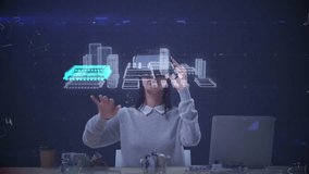 Animation of mathematical equations over caucasian woman using vr headset. Business, technology and digital interface concept digitally generated video. - Powered by Shutterstock - Get 15% off with code: PIKWIZARD15