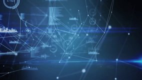 Animation of network of connections over diagrams and 6g text. Business, technology and digital interface concept digitally generated video. - Powered by Shutterstock - Get 15% off with code: PIKWIZARD15