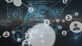 Animation of network of connections over data processing and globe. Business, technology and digital interface concept digitally generated video. - Powered by Shutterstock - Get 15% off with code: PIKWIZARD15