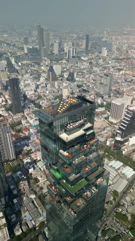 Aerial view of downtown Bangkok, Thailand