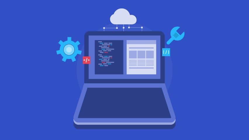 Cloud computing coding, API integration, Cloud data structure, Writing codes on cloud application, building secure cloud system - 2d animation video clip