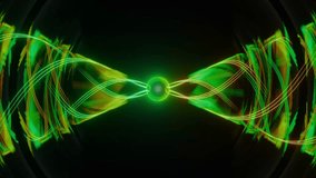Abstract green looped energy sphere from particles and waves of magical glowing on a black background, video 4k - Powered by Shutterstock - Get 15% off with code: PIKWIZARD15