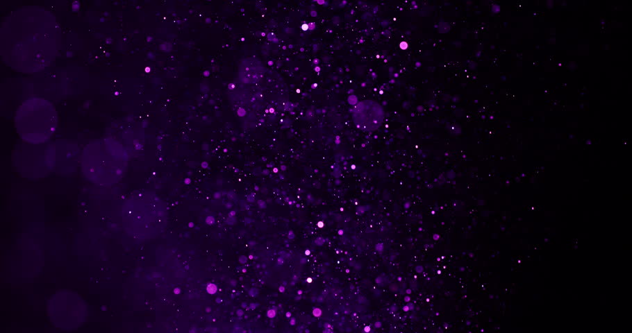 Vibrant violet particles shimmer amidst a dark background, creating a mesmerizing visual of light and motion