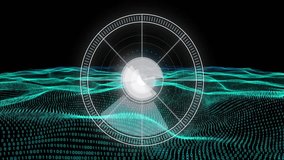 Animation of data processing over scope scanning. Business, technology and digital interface concept digitally generated video. - Powered by Shutterstock - Get 15% off with code: PIKWIZARD15