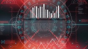 Animation of statistics and digital data processing on dark background. Global connections, computing and data processing concept digitally generated video. - Powered by Shutterstock - Get 15% off with code: PIKWIZARD15