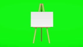 wooden easel with blank canvas loop rotate on green chromakey background
 - Powered by Shutterstock - Get 15% off with code: PIKWIZARD15