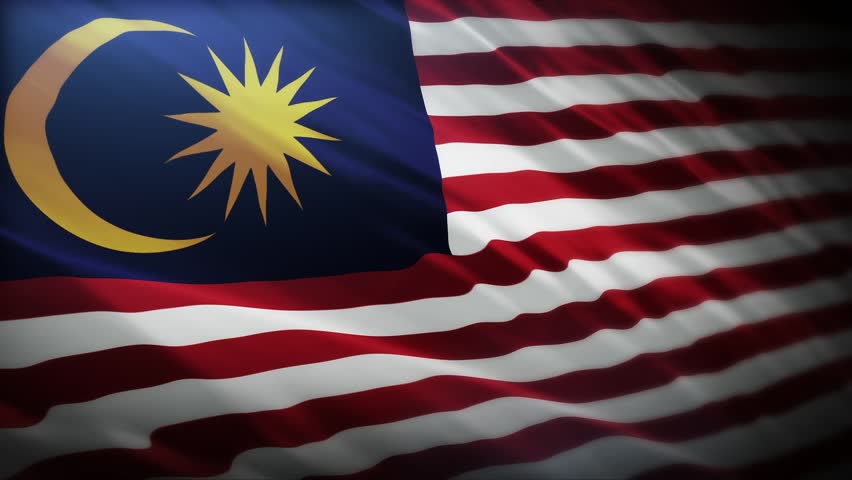 Malaysia Flag Waving Animation Water Effect