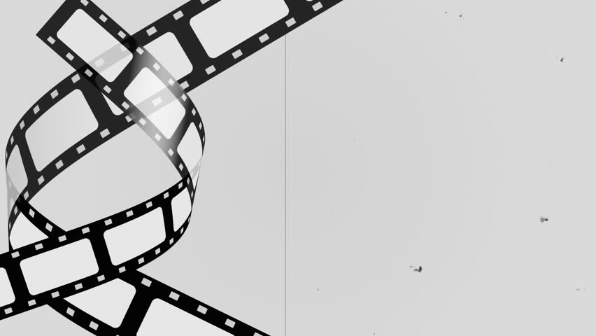 Animation of movie film flowing Noise included