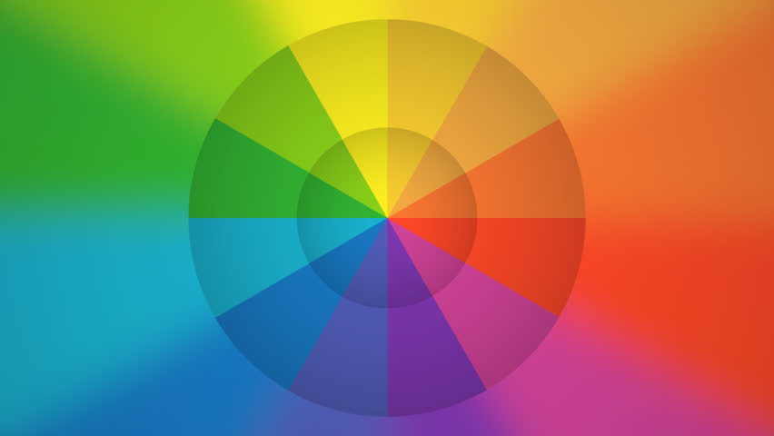 A color wheel palette animation loop in rainbow shades