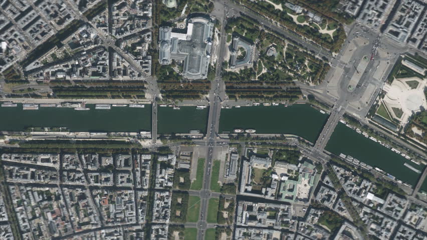 Earth zoom from space on Paris - France. And zoom out through clouds and atmosphere into space. Satellite view.