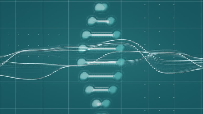 Animation of data processing and dna strand over blue background. Global medicine, science, computing and digital interface concept digitally generated video.