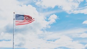 Raising the US flag against the sky, 3D animation 4K. - Powered by Shutterstock - Get 15% off with code: PIKWIZARD15