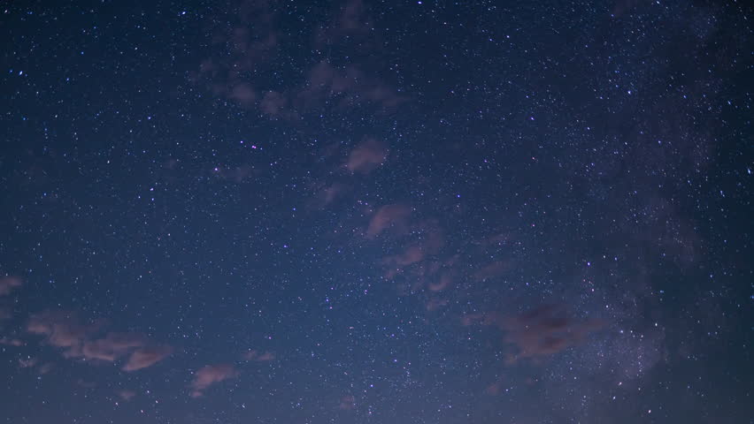 Perseid Meteor Shower and Milky Way Galaxy 50mm Southwest Sky Above Canyon Time Lapse Purple