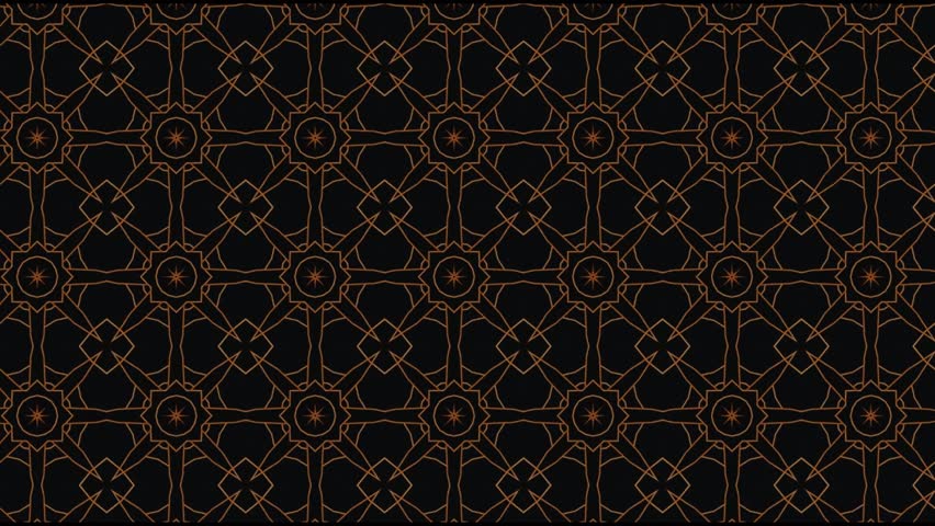 An illustrative animation of a kaleidoscope with Islamic culture design in dark colors