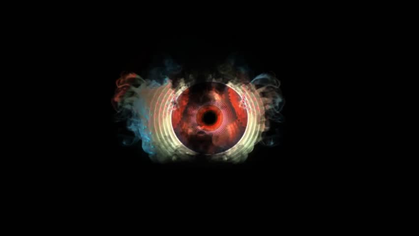 An Abstract dense light blue haze in darkness forming Hole in the cosmos