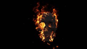 Skull on fire, flaming skull, visual effect element - 60 fps, 4K Pro Res with mask pass - Powered by Shutterstock - Get 15% off with code: PIKWIZARD15