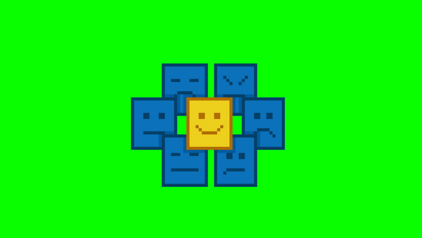 Society recreated with drawings, pixel art animation 