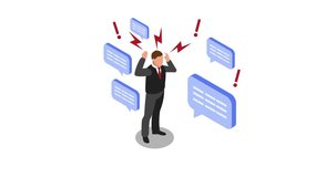 Businessmen confused by information overload 3d animation cartoon - Powered by Shutterstock - Get 15% off with code: PIKWIZARD15