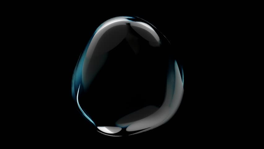 Water bubble element animation. Movement of air bubbles on Black background and Green Screen. Animation seamless loop. 3d render.
