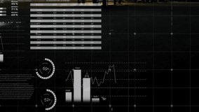 Analyzing financial data animation over airplane in hangar. Aviation, finance, technology, data analysis, innovation, aircraft - Powered by Shutterstock - Get 15% off with code: PIKWIZARD15