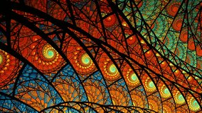 Abstract looping spiral fractal art background, like stained glass. - Powered by Shutterstock - Get 15% off with code: PIKWIZARD15