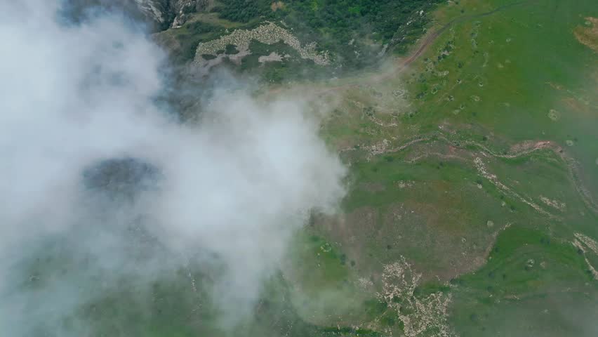 Aerial video of the mountains in summer