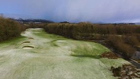 Low Drone Flight Over Golf Course on Cold Winter's Day - Powered by Shutterstock - Get 15% off with code: PIKWIZARD15