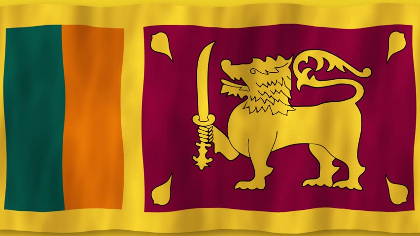Sri Lanka flag country animation 3D symbol design waving in wind movement national patriotism world culture emblem banner Asia yellow orange green red