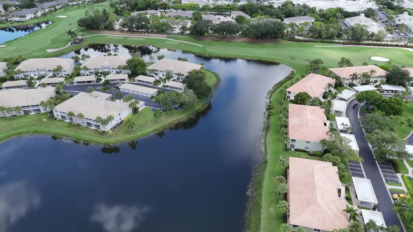 Aerial drone footage of Florida real estate. Naples, Florida golf community neighborhoods and properties.