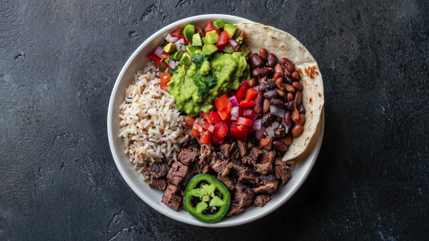 Delicious Mexican Burrito Bowl with Fresh Ingredients