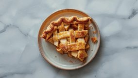 Delicious Slice of Homemade Lattice Apple Pie on Plate - Powered by Shutterstock - Get 15% off with code: PIKWIZARD15