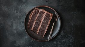 Delicious Slice Of Chocolate Layer Cake On A Plate - Powered by Shutterstock - Get 15% off with code: PIKWIZARD15