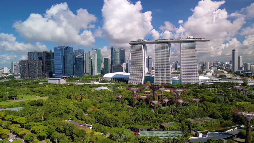 Aerial video of Singapore in daytime