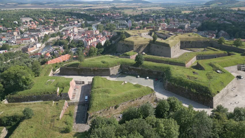 Kłodzko Fortress. Aerial shots. Lots of sun