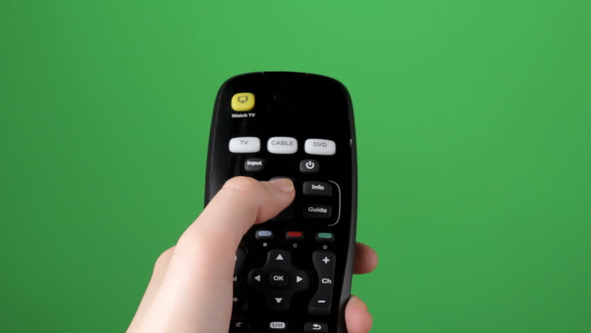 TV remote shot on green screen