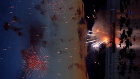 Vancouver Summer Fireworks Celebration vertical video 4K UHD. Summer fireworks display over English Bay in a vertical video. 4K, UHD. 
 - Powered by Shutterstock - Get 15% off with code: PIKWIZARD15