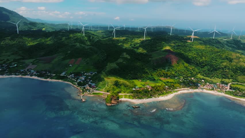 Majestic Bantay Abot Cave , Windmills: 4K Drone In The Philippines.