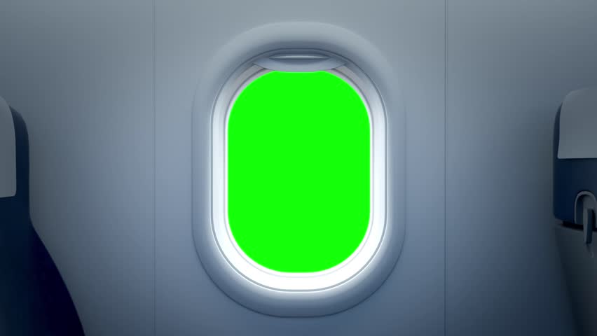 Aero plane Window Seat View, Green Screen, 4k Animation