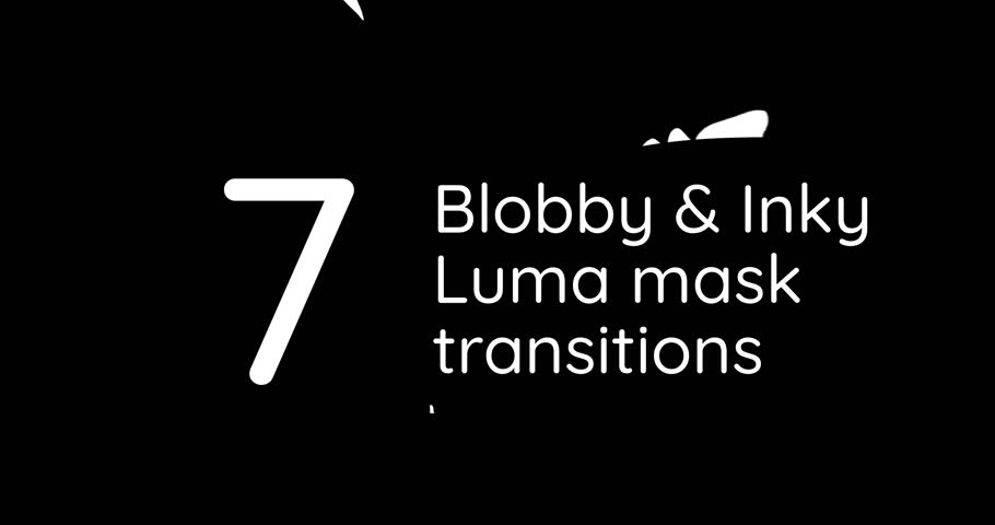 Hand drawn animated luma masks with blobs and strokes covertin the screen. Set of transitions.