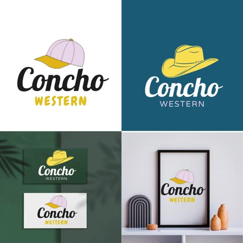 cap logo design,western logo design,minimalist logo design,