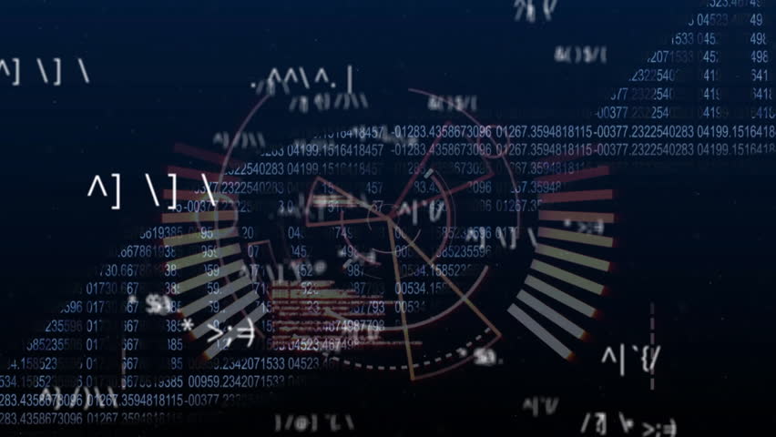 Animation of data processing with scope scanning over dna strand on black background. Global medicine, science, computing and digital interface concept digitally generated video.