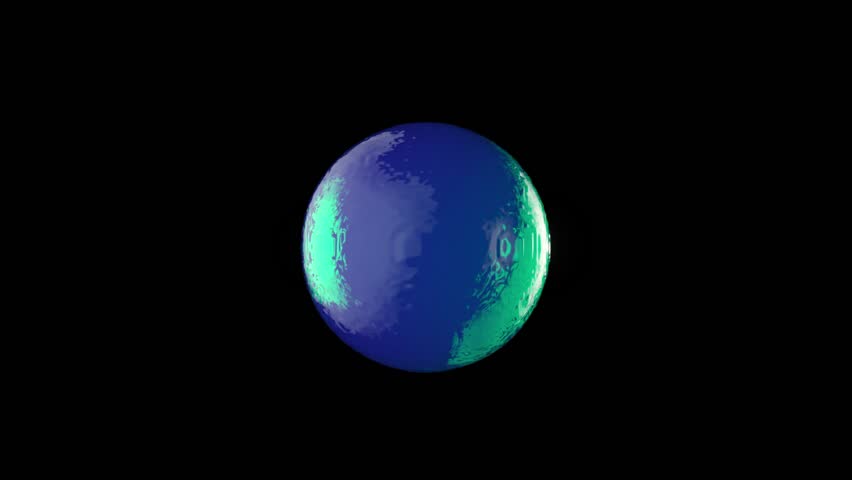 Abstract 3d animation of green and blue liquid on black background. 3D Illustration