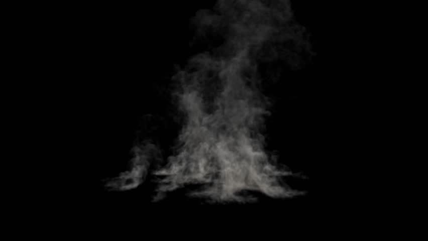 20 Seconds Smoke from Ground Simulation on Black Background