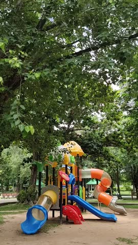 Play house in the garden playground in the park Children