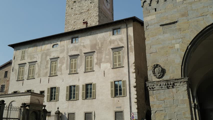 Bergamo, Lombardy, Italy - Views of the historic center of the upper city